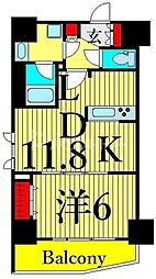 グランカーサ三ノ輪 5階1LDKの間取り