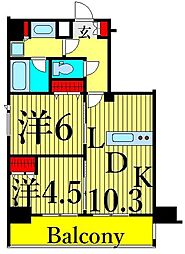 ジェノヴィア三ノ輪2スカイガーデン 2LDKの間取図画像