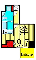 プレール・ドゥーク東京EAST V 2階ワンルームの間取り
