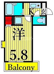 Glanz町屋アネックス 1階1Kの間取り