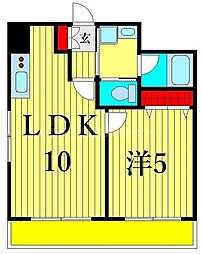 オーキッドレジデンス三ノ輪II 5階1LDKの間取り