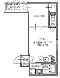 GRAND BEAR 2階1LDKの間取り