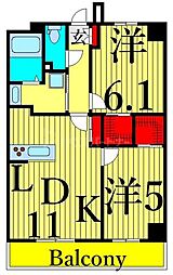 ALTERNA日暮里 10階2LDKの間取り