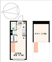 SLSG荒川町屋 2階ワンルームの間取り
