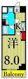 メインテラス上野 8階1Kの間取り