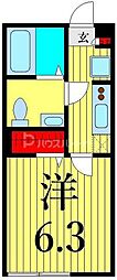 エクセラン西尾久East 3階1Kの間取り