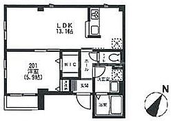 アン　ソレイユ谷中 3階1LDKの間取り