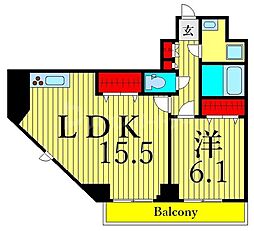 CITY PRIME南千住 6階1LDKの間取り
