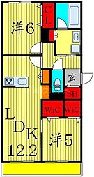 l’ami de Lion 3階2LDKの間取り