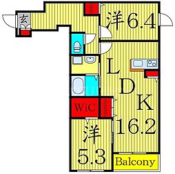 クリアハイム 2階2LDKの間取り