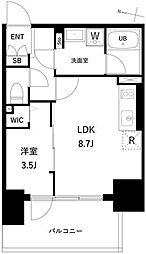 プレディアコート西日暮里 1LDKの間取図画像