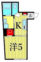 ポルトボヌール 1Kの間取図画像