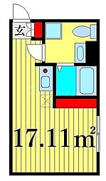 b.o.maison日暮里 ワンルームの間取図画像