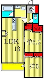 リアン八潮 2LDKの間取図画像