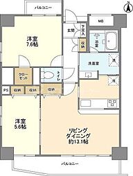 プライムアーバン西日暮里 2LDKの間取図画像