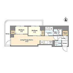 ドゥーエ尾久 2LDKの間取図画像