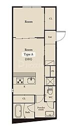 J-ARC道灌山 1LDKの間取図画像