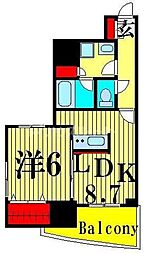 プライムアーバン町屋サウスコート 1LDKの間取図画像