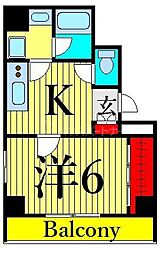 WAVE千束 1Kの間取図画像
