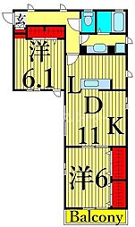VillaDelSol2 2LDKの間取図画像