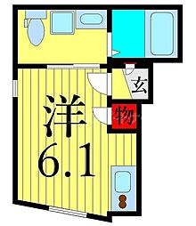 Rebirth町屋 ワンルームの間取図画像