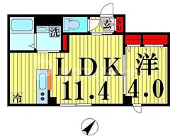 ラ・ルーチェ千寿 1LDKの間取図画像