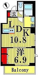 ラ・ルーチェ千寿 1LDKの間取図画像