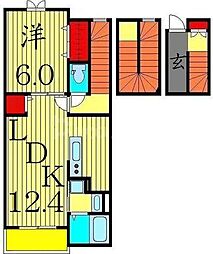 カーサ荒川part1 1LDKの間取図画像