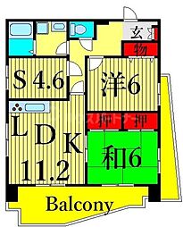 マホロバ 2LDKの間取図画像