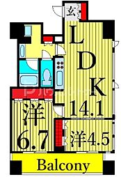 プロスペクトKALON三ノ輪 2LDKの間取図画像