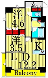 ONE ROOF RESIDENCE NISHINIPPORI 2LDKの間取図画像