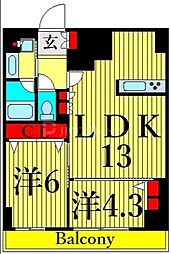 ドゥーエ南千住 2LDKの間取図画像