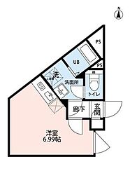 Axis西日暮里 ワンルームの間取図画像