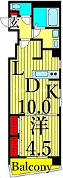 ルミナス西日暮里 1LDKの間取図画像