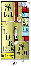 エルドール 2LDKの間取図画像