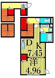 ラ・フルール 1DKの間取図画像