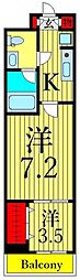 プレミアム三ノ輪 2Kの間取図画像