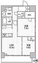 THEパームス熊野前 2LDKの間取図画像
