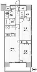 THEパームス熊野前 2LDKの間取図画像