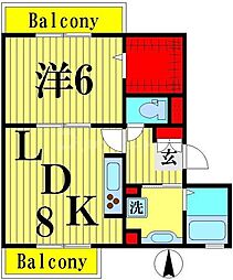 グレイスランド 1LDKの間取図画像