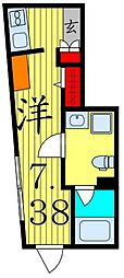 荒川区荒川6丁目マンション ワンルームの間取図画像