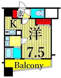 フェルクルール田端ルネサンスコート 1Kの間取図画像