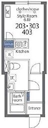 ラフォート町屋 ワンルームの間取図画像