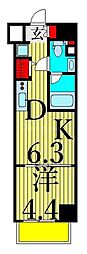 エルフォルテ東京EAST 1DKの間取図画像