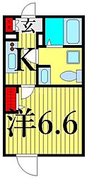 レピュア町屋レジデンス2 1Kの間取図画像