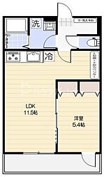 ウエスト・ハイランド・コート 1LDKの間取図画像
