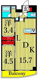 ドゥーエ町屋2 2LDKの間取図画像