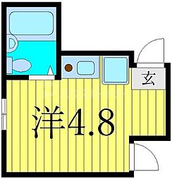 エスポワール町屋弐番館 ワンルームの間取図画像
