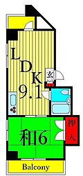 ソレイユ三ノ輪 1LDKの間取図画像
