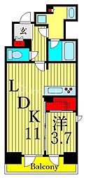 ルフォンプログレ浅草入谷 1DKの間取図画像
